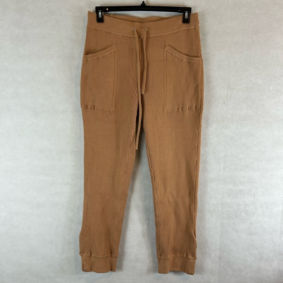 JONATHAN SIMKHAI DANNY Rib Knit Joggers track pants CAMEL size Large - Picture 13 of 13